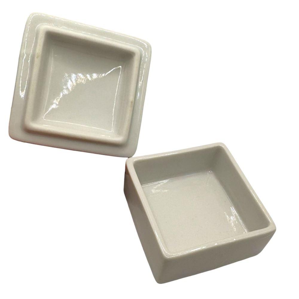 Vintage Floral Fantasy Porcelain Square Trinket Box Pink Rose 1988‎ Japan G72Q - Picture 6 of 11